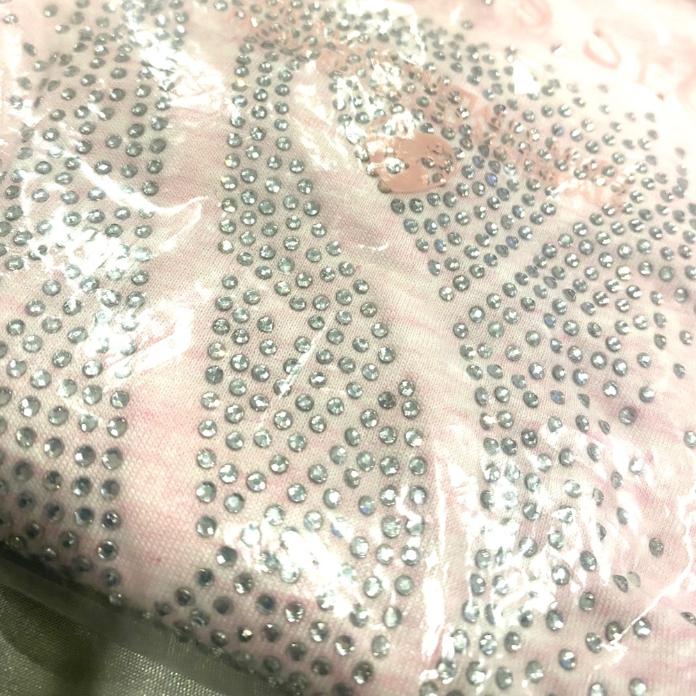 NWT | Victoria's Secret | Bling Sleep Tee Cotton SS Rhinestone | Pink | M/Lg - Picture 3 of 4